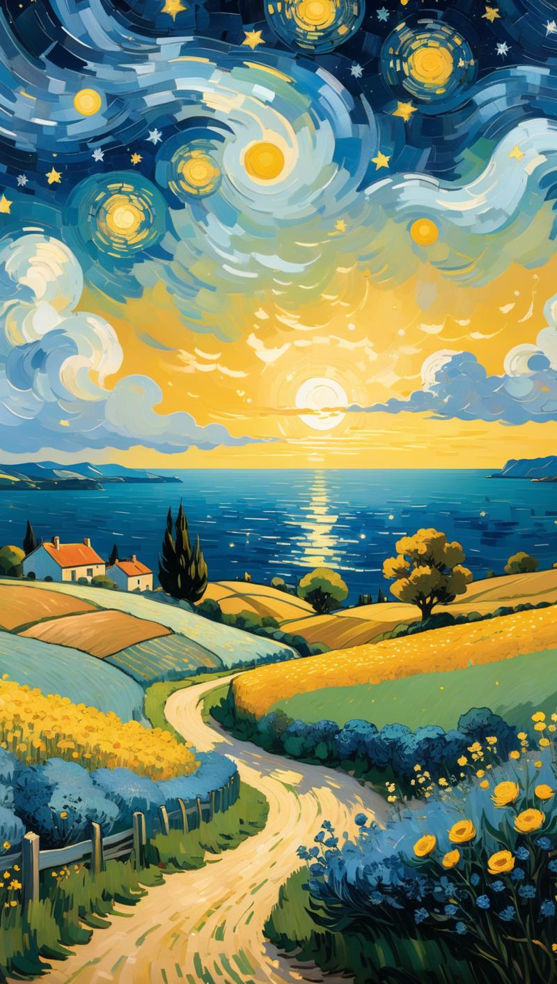 02113-2399692313-An image of a starry day sky above a peaceful countryside, showcasing the calming influence of nature and the vastness of the un.png